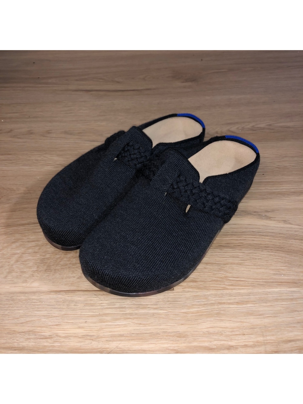ROTHY’S THE BRAID CLOG SLIPPER SOFT BLACK DARK GRAY BLUE WOMENS SIZE 7 BRAND NEW